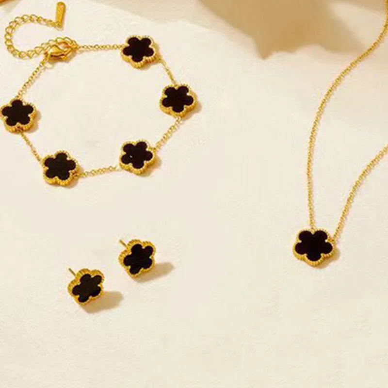 3 pieces of stainless steel plum blossom plant , women's jewelry set