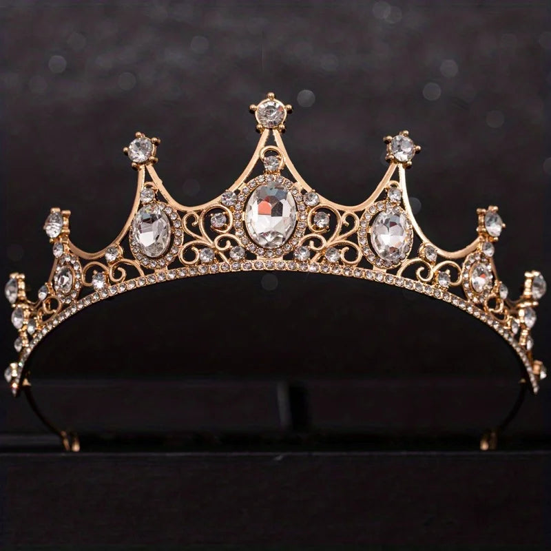 Golden Baroque Crystal Tiaras And Crown
