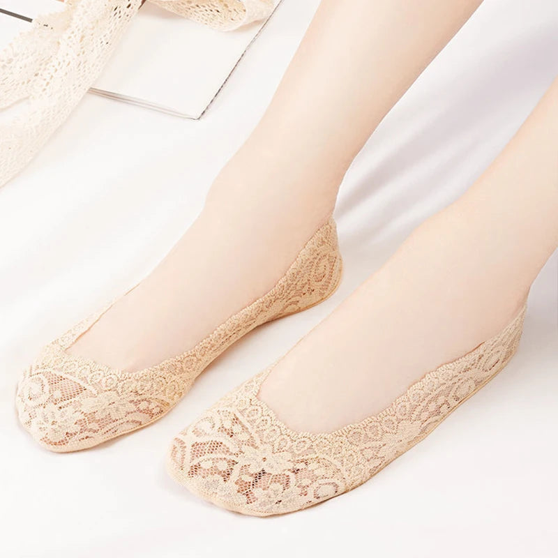 Low Cut Boat Lace Silicone Non-Slip Socks