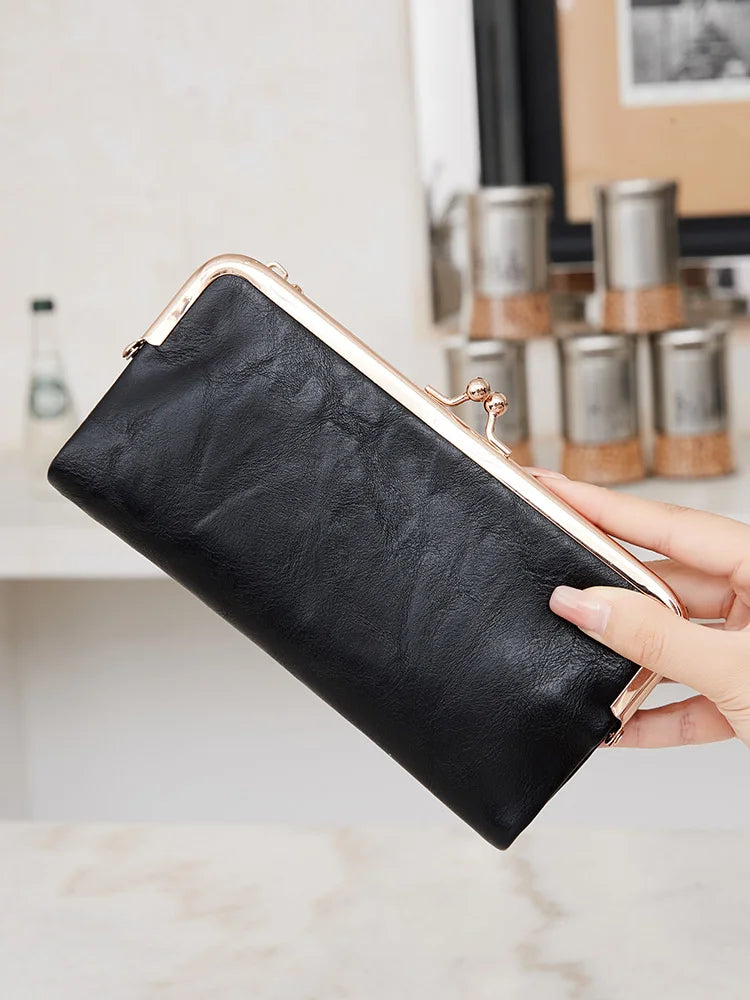 Solid Color Multi Functional Long Wallet
