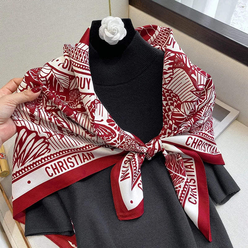 Silk Satin Square Scarf