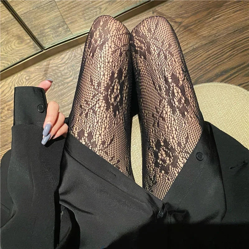 Classic Lolita Hollowed Out Lace Mesh Stockings