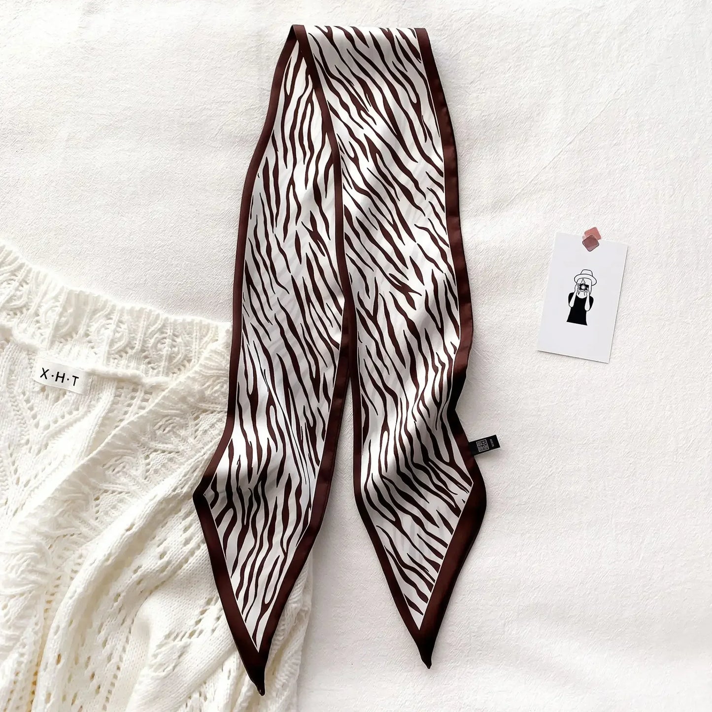 Fashion Print Hair Ribbon Scarf