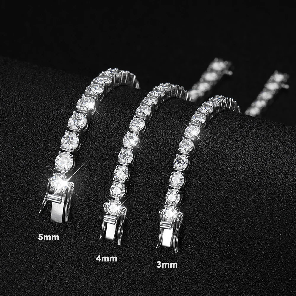 3mm 4mm Moissanite Tennis Bracelet Full Diamond