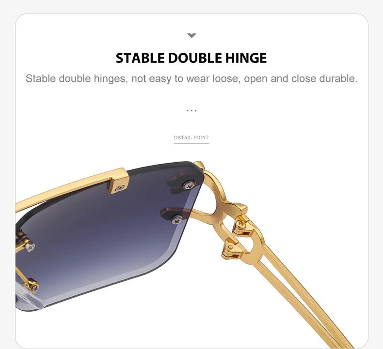 Fashion Metal Leopard Rimless Sunglasses