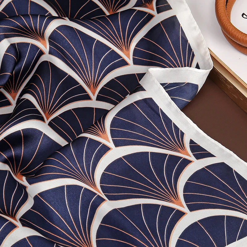 Print Satin Silk Square Scarf