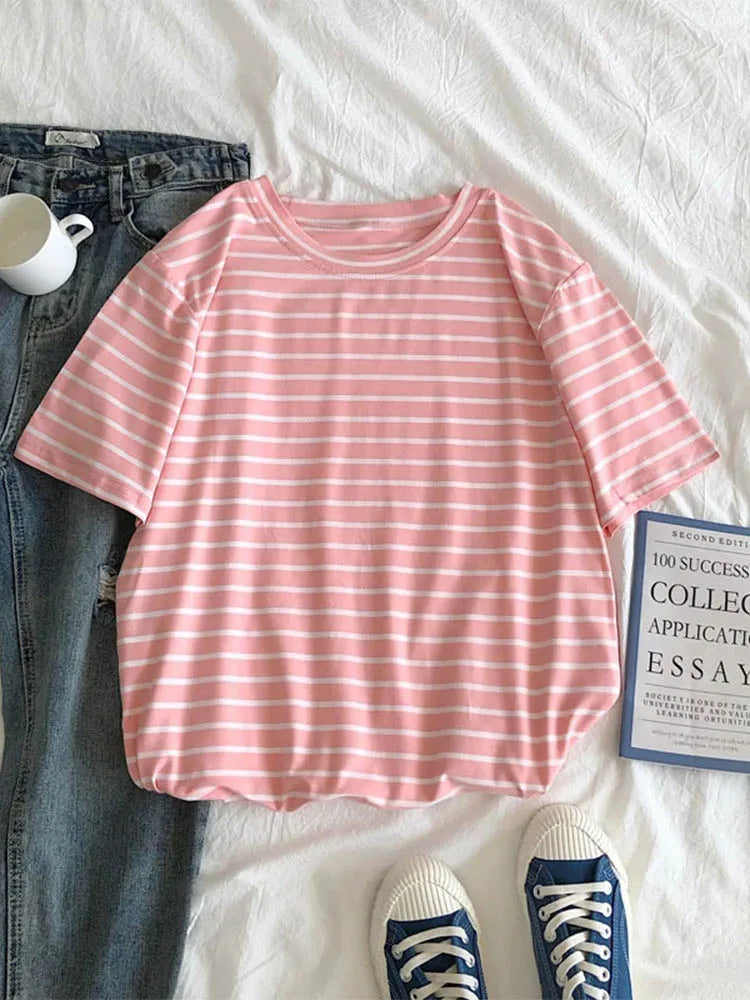 Short Sleeve Korean O-Neck T-Shirt