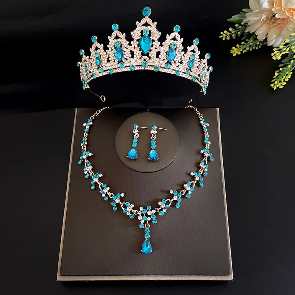 3pcs/set Crystal Bridal Jewelry Set