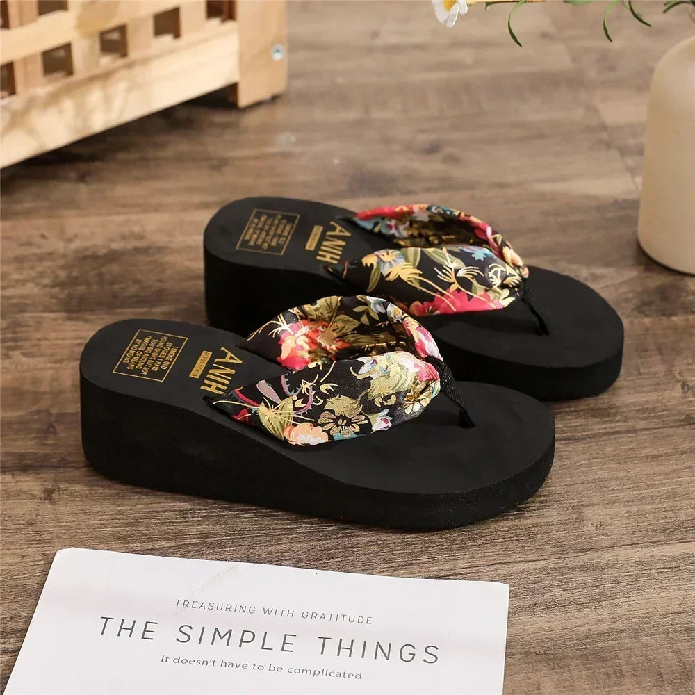 Platform Slippers Casual Outside Wedges Sandals