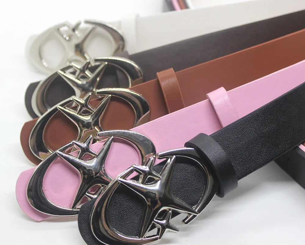 Punk Moon Star Buckle Belt Design