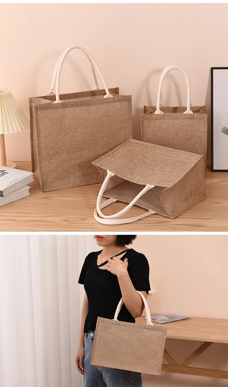 Linen bag Hand-painted cotton
