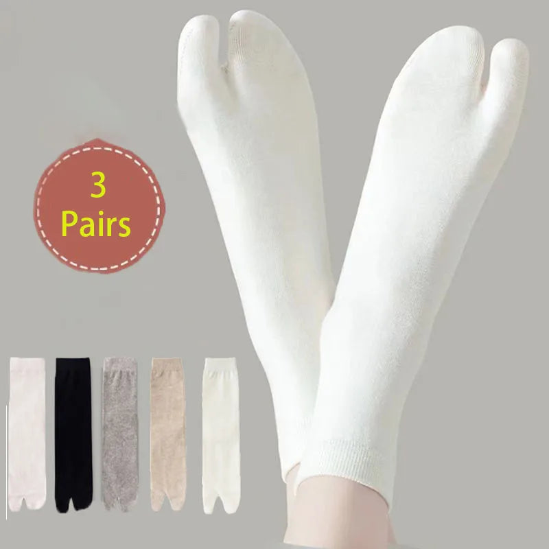 Japanese Men And Women's Summer Fiber Double Fingered Socks
