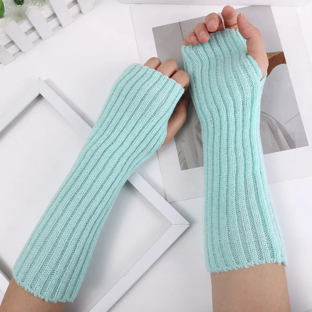Knitted Arm Warmer Long Fingerless Gloves