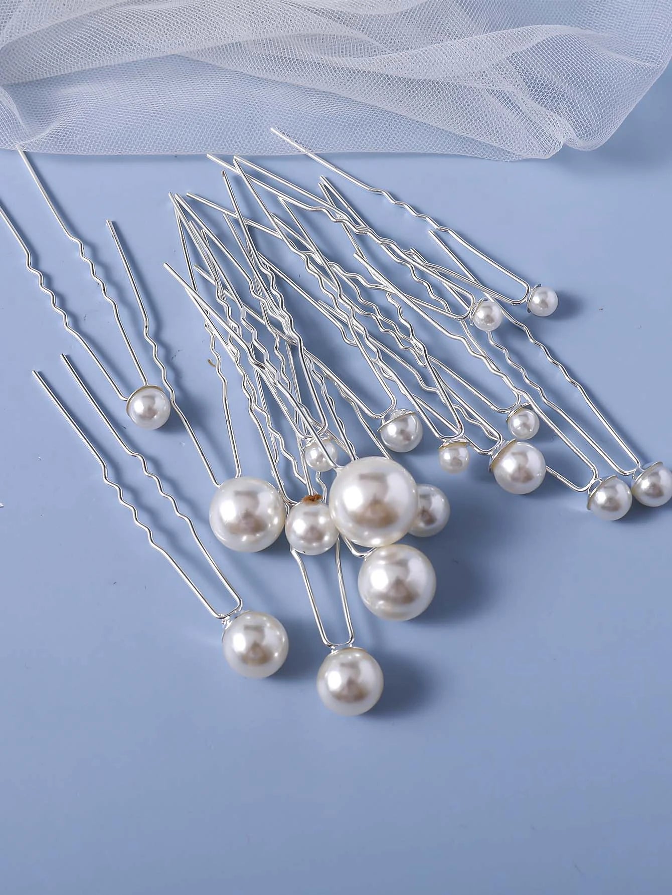 18Pcs Wedding Faux Pearl Hair Pins