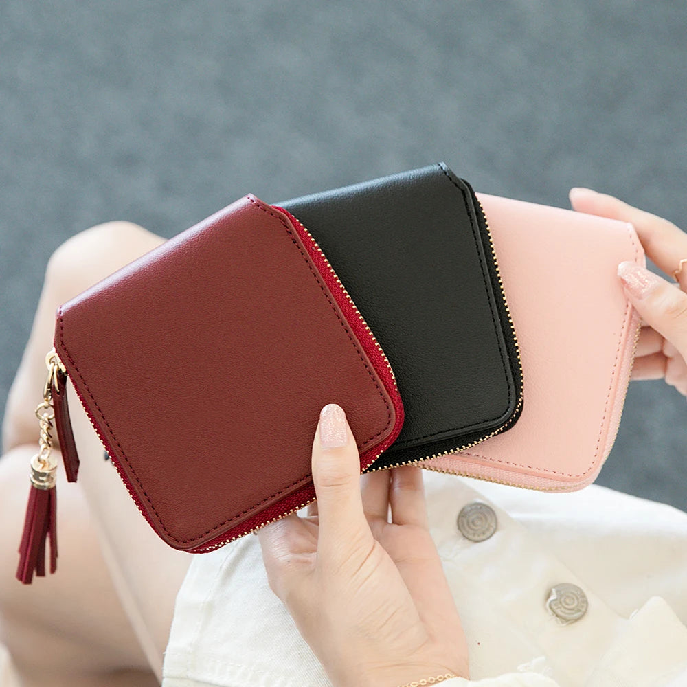 Women's Fringe Square Zipper Purse