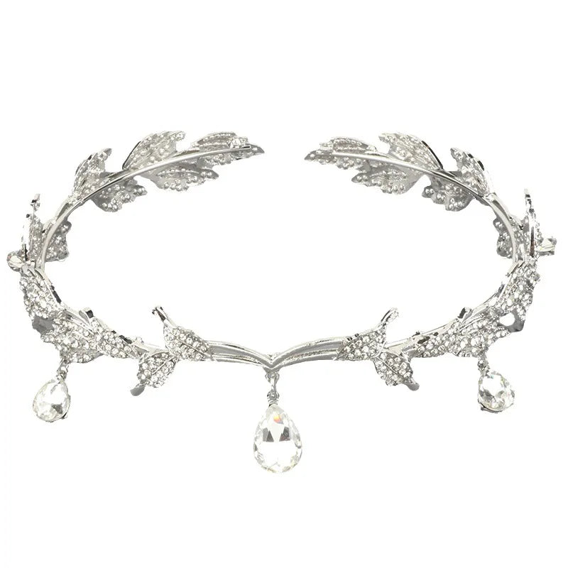 Vintage Fairy Crown Tiaras Crystal Leaves