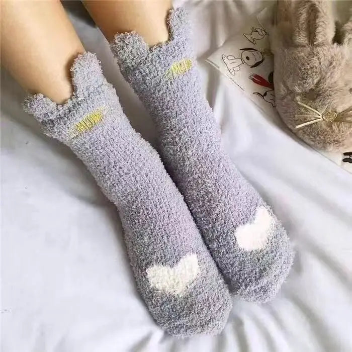 Women's Warm Solid Color Floor Socks