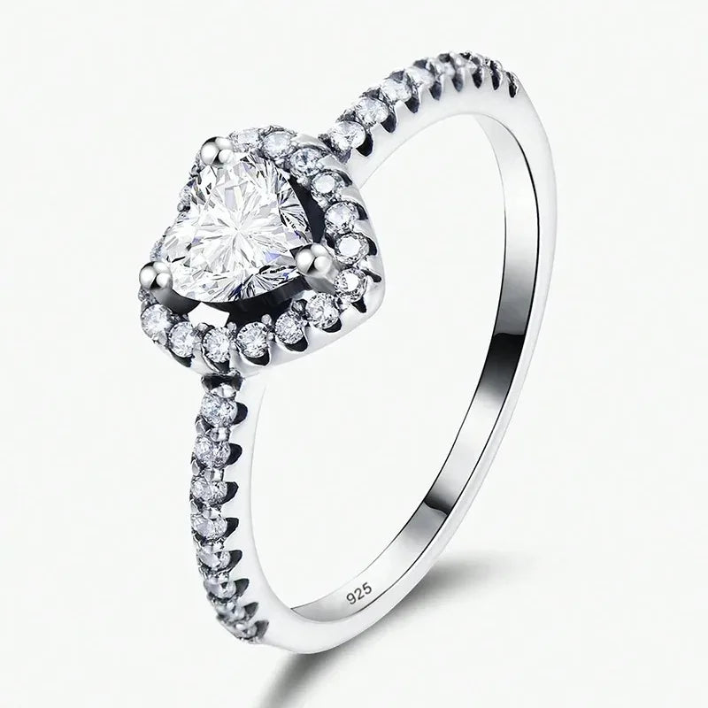 Zircon Shiny Love Heart Ring