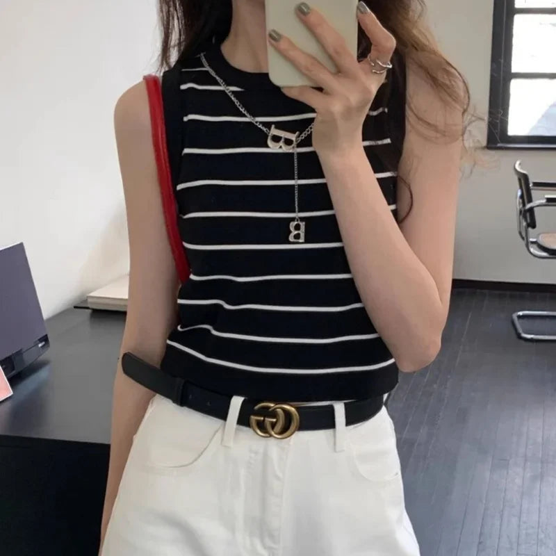 Stretch Vest Basic Versatile Short Top