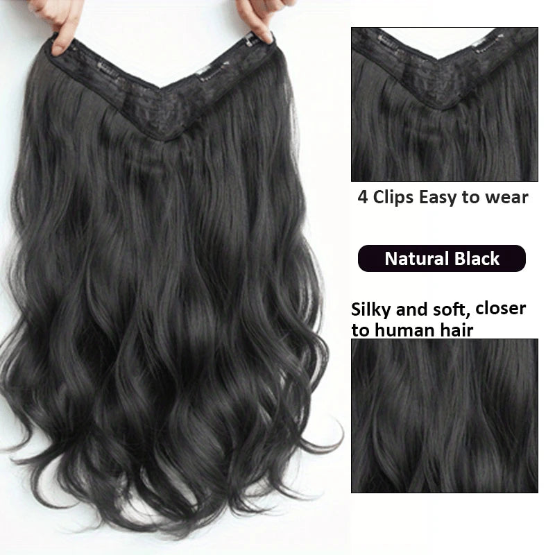 Invisible Long Wave Synthetic Hair Extensions