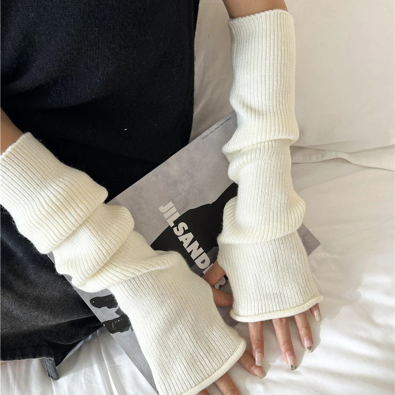 Knitted Arm Warmer Long Fingerless Gloves