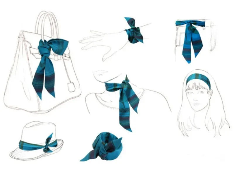Spring Luxry Design Women Silk Ribbon Scarf