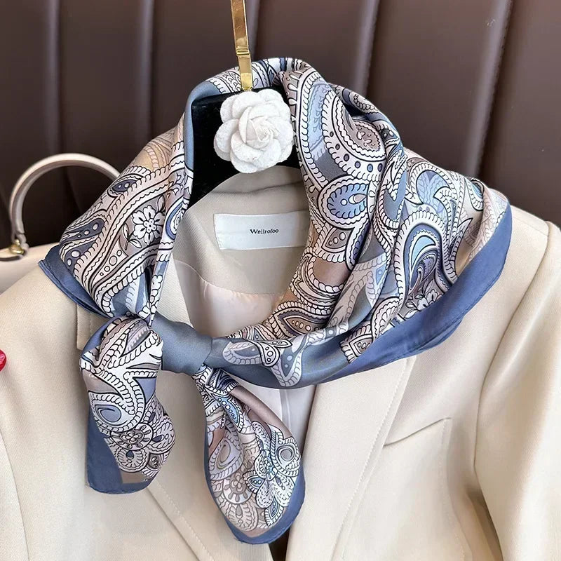 Luxury Design Print Silk Square Scarf