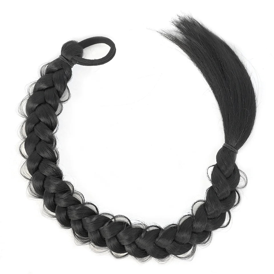 24 Inch Synthetic Long Braided Ponytail Hair Extensions