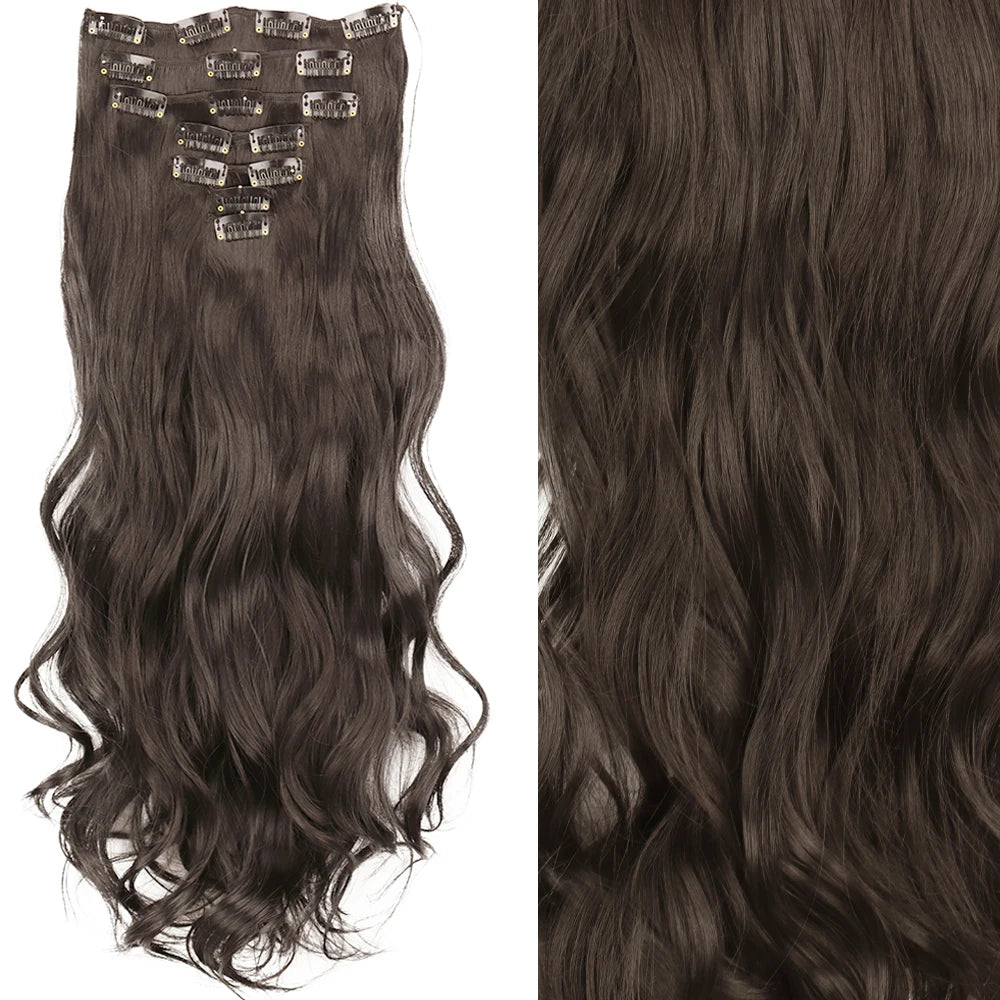 7Pcs/Set 16 Clips Hair Extension
