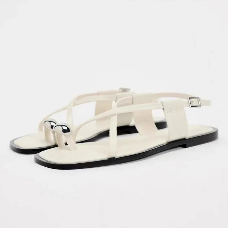 Flat Sandals Clip Toe Beach Shoes