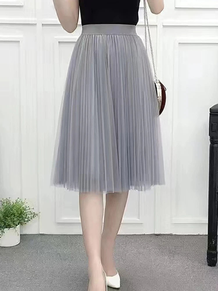 Chic High Waist Black Party Faldas