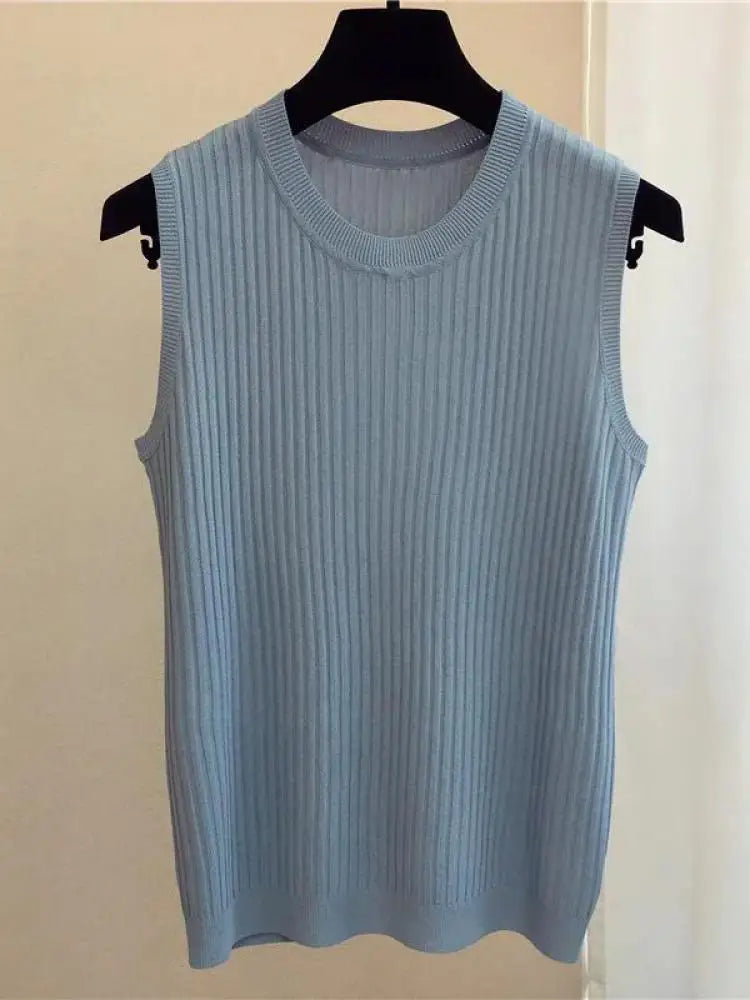 Tanks Top Women Sleeveless Knitted T-Shirts
