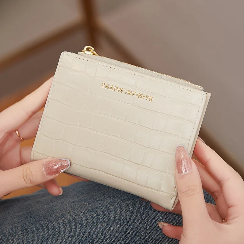 women's short wallet crocodile soft skin purse