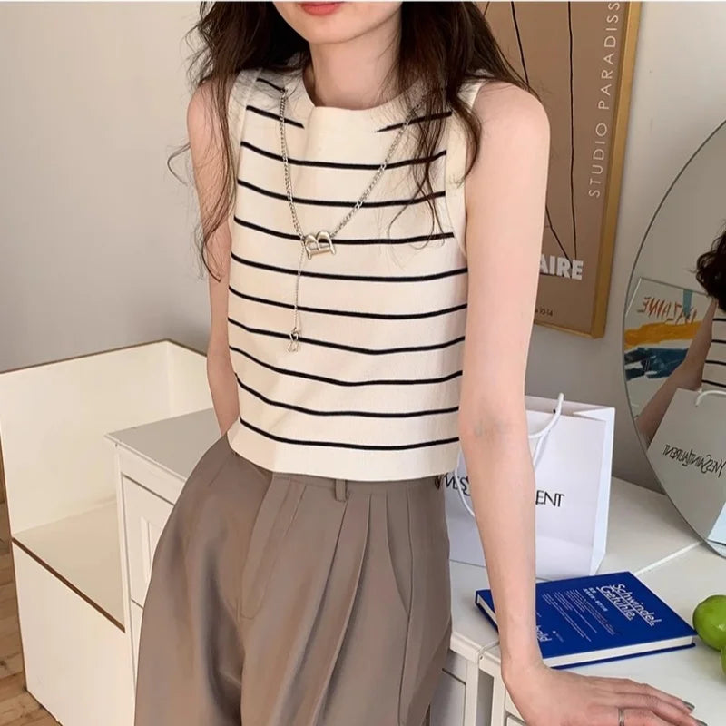 Stretch Vest Basic Versatile Short Top