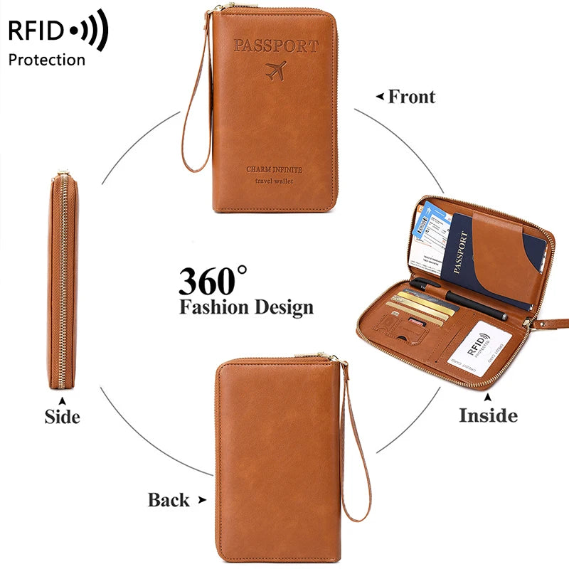 Blocking Passport Holder, Travel Wallet, Ticket, Credit Card Bag