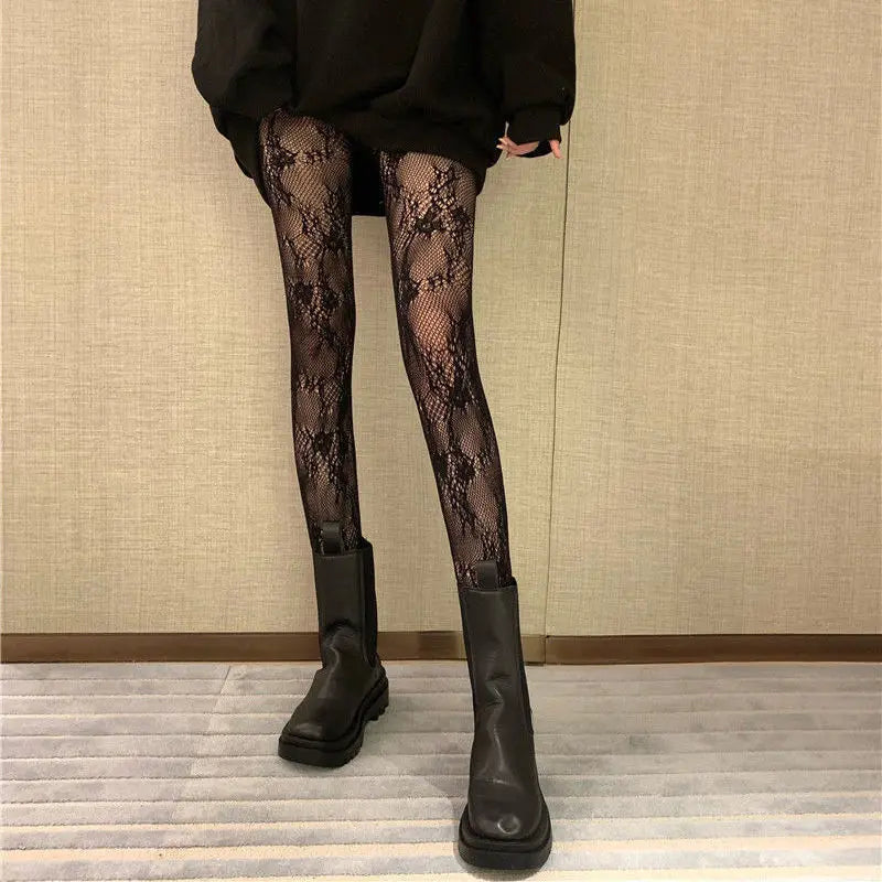 Classic Lolita Hollowed Out Lace Mesh Stockings