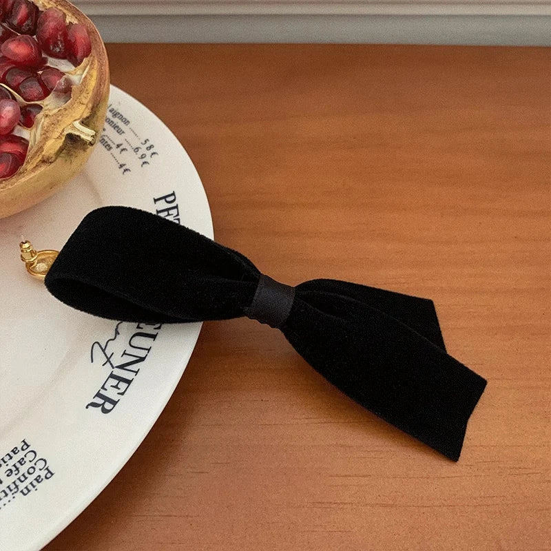 2pcs/Set Bow Hair Clips Velvet Bow