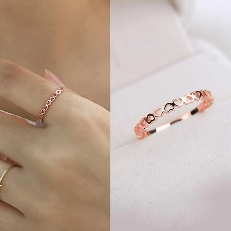 Hollow Hearts Finger Ring