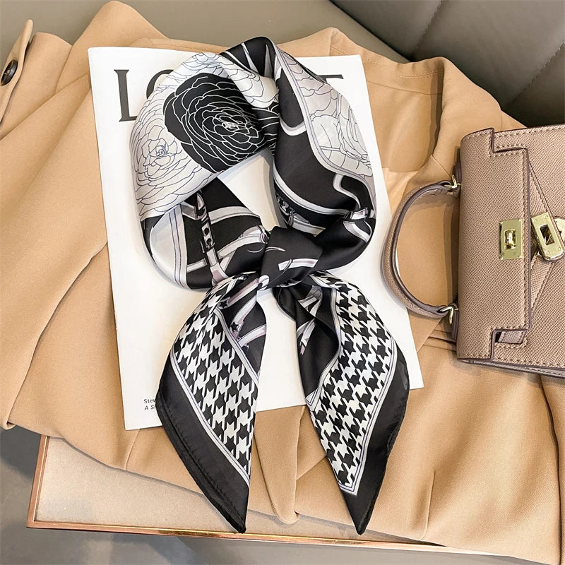 Silk Square Plaid Scarf