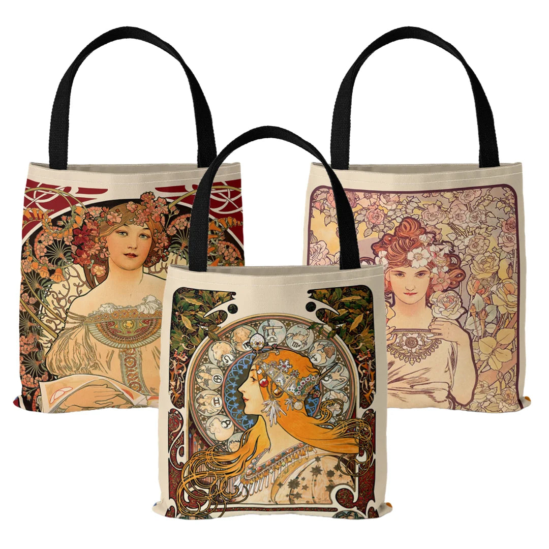 Mucha Series Digital Printed Canvas Bag