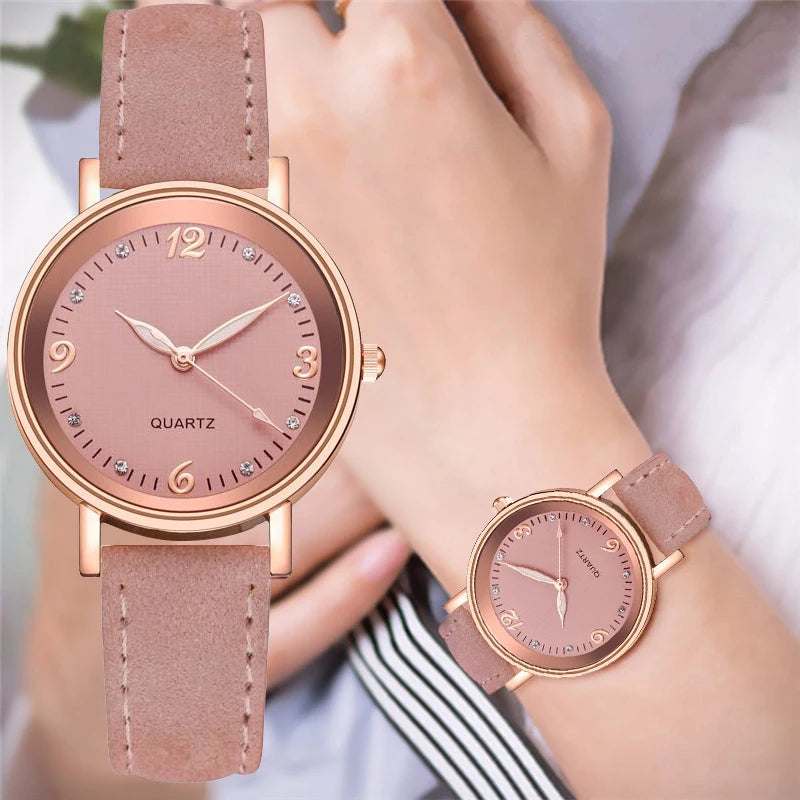 Casual Leather Band Analog Quartz Watches