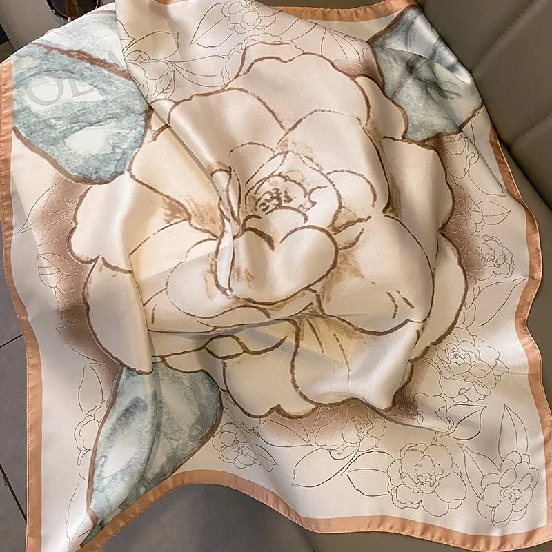 Luxury Design Print Silk Square Scarf