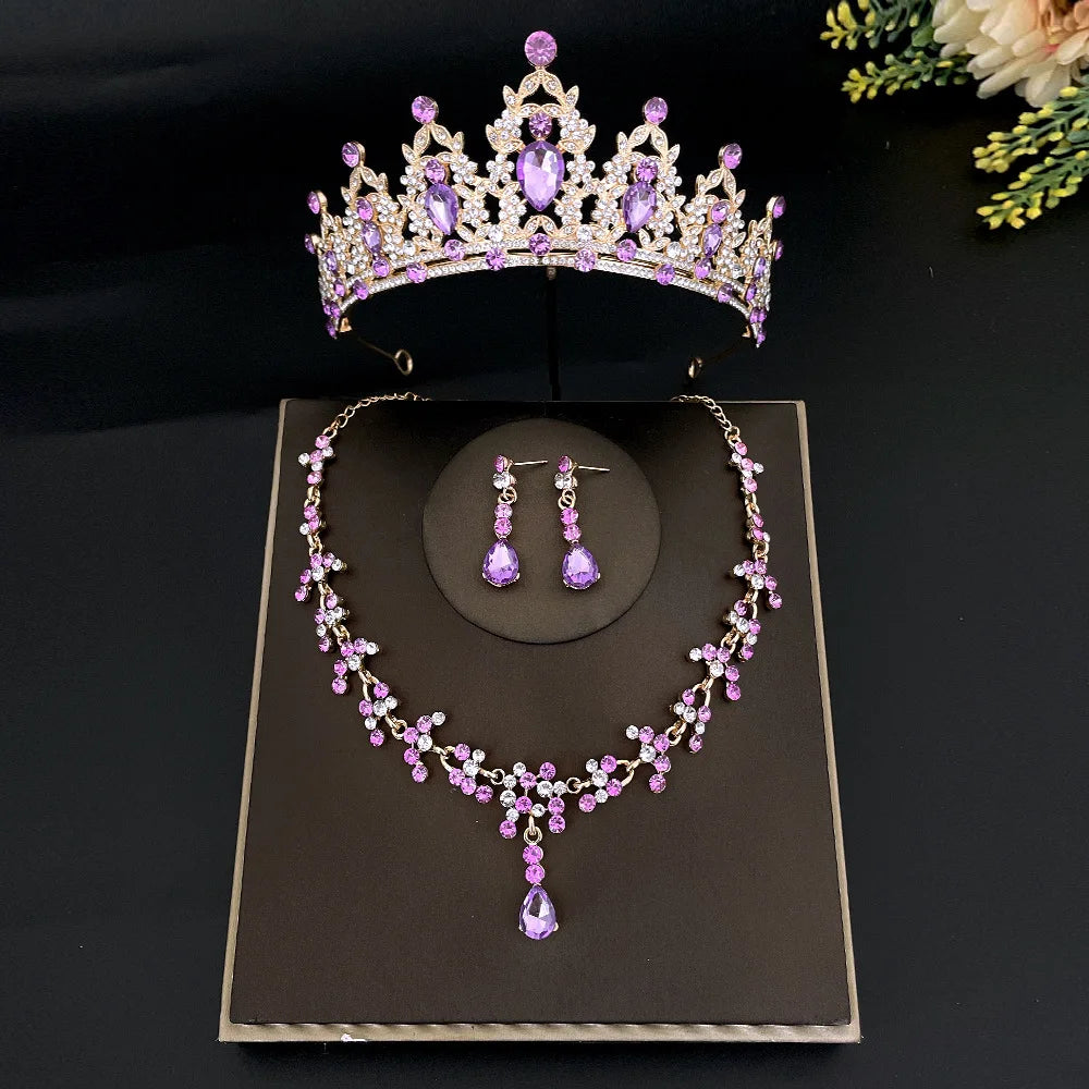 3pcs/set Crystal Bridal Jewelry Set