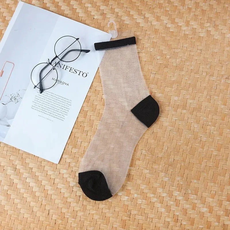 New WOMEN'S Socks Fashion Tulle Mesh Glass