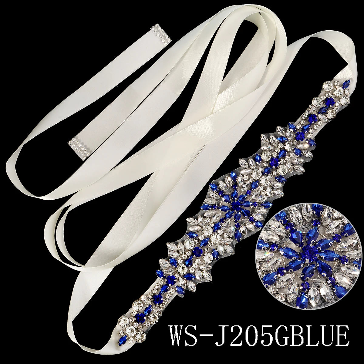 Silver Bridal Wedding Waistband Sparkling Crystal