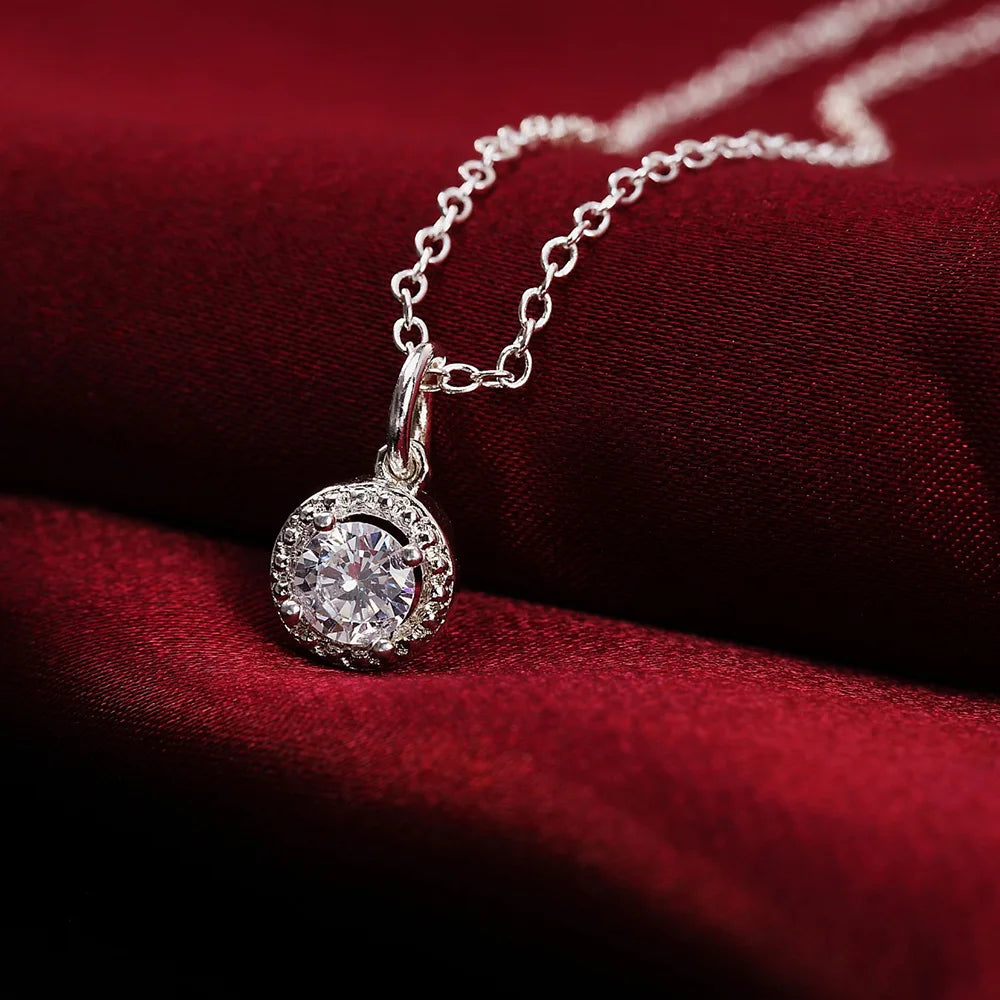 925 sterling Silver crystal pendant Jewelry set