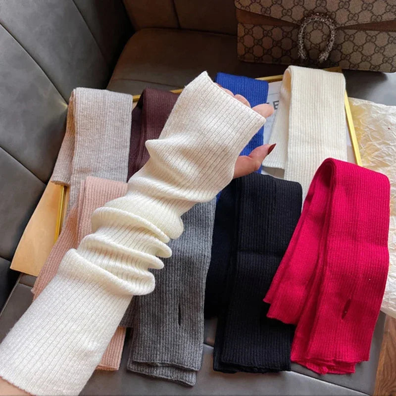 Knitted Arm Warmer Long Fingerless Gloves