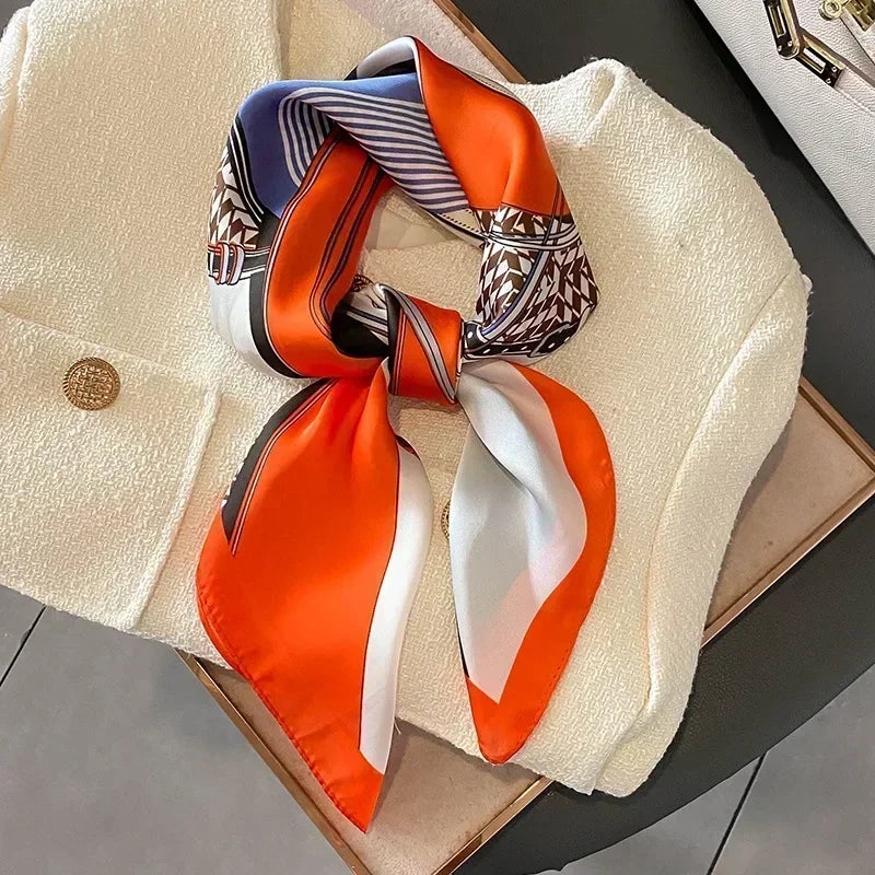Luxury Design Print Silk Square Scarf