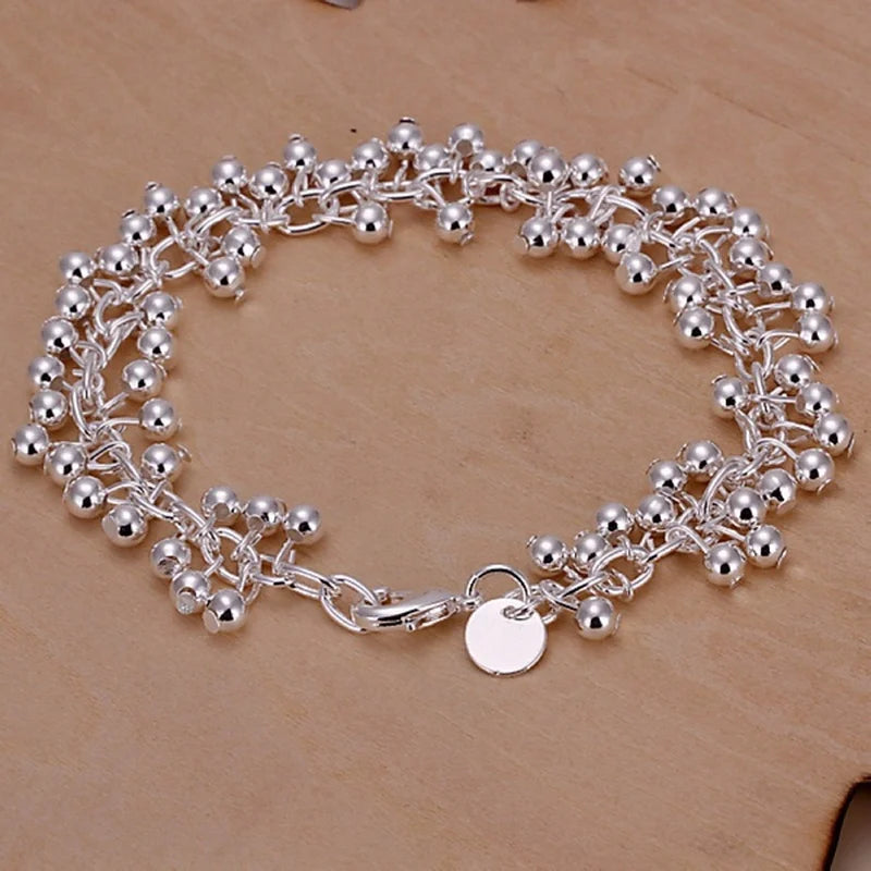 Silver color bracelets Charms bead chain