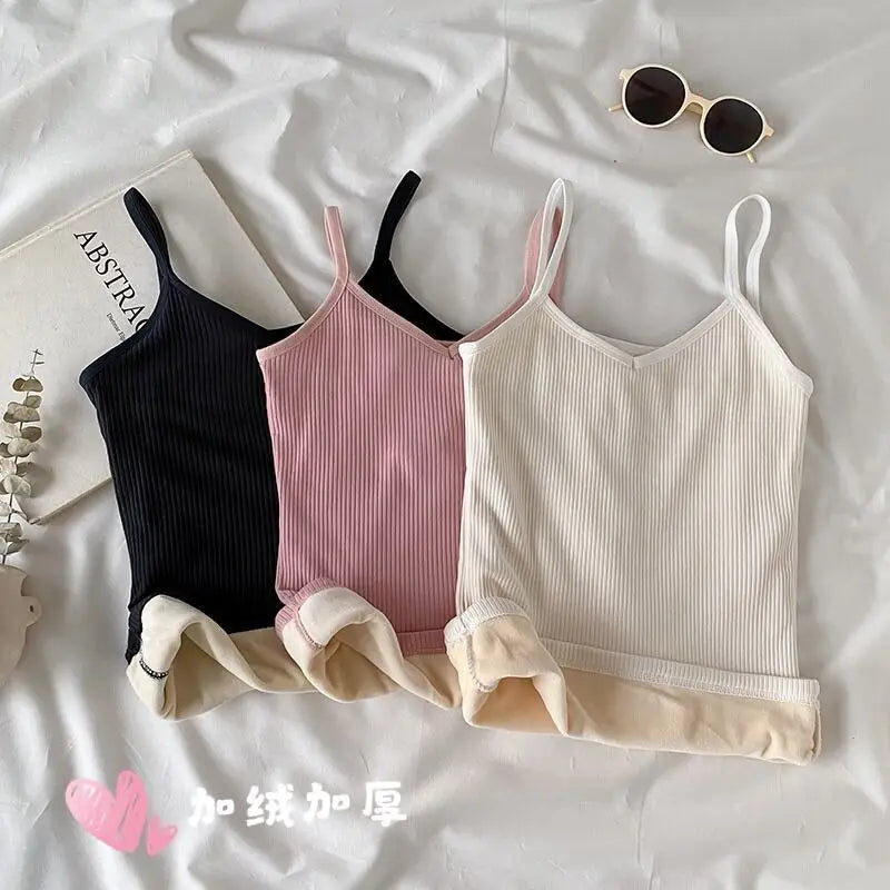 Sexy Elasticity Female Thin Velvet T-shirt Sleeveless Tops